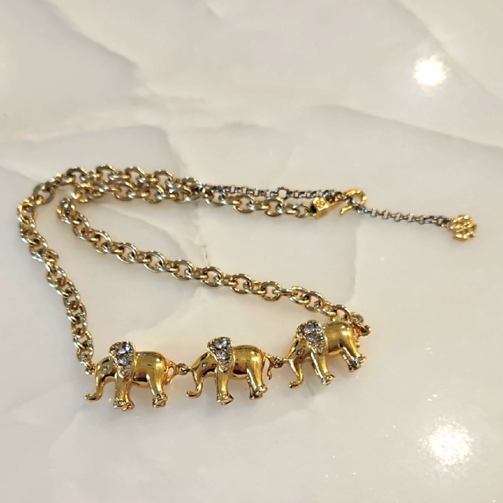 Ann Taylor Gold Elephant Necklace